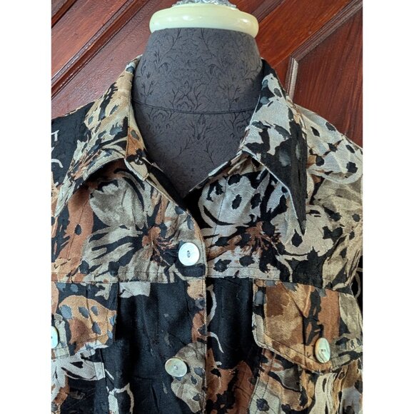 Ruby Rd. Favorites Womens Floral Button-Up Jacket Size 20W Multicolor - Picture 3 of 8